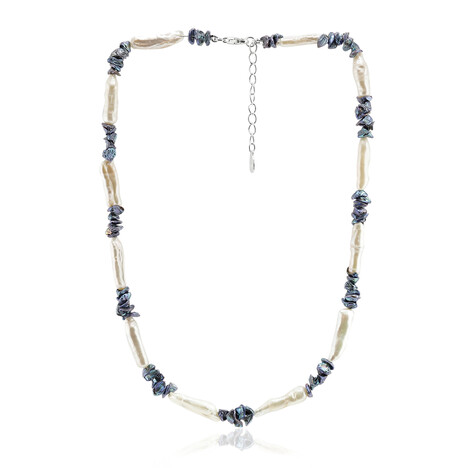 Zilveren halsketting met Keshi parels (TPC)