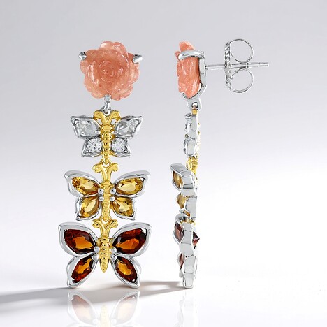 Orecchini in argento con Citrino Madeira (Gems en Vogue)