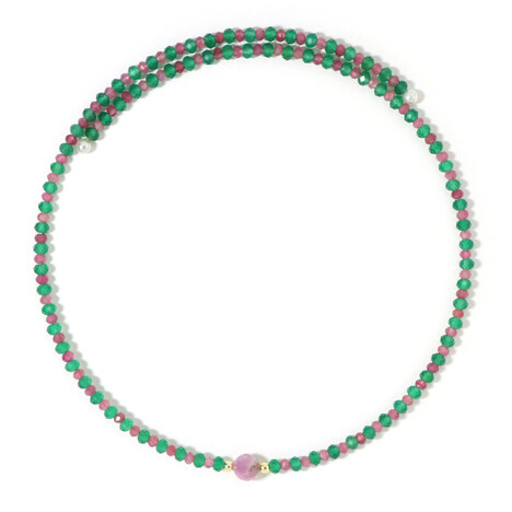 Stalen halsband met een Mozambique robijn (Riya)