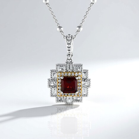 Collana in argento con Granato d’India (Dallas Prince Designs)