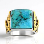 Anello in argento con Turchese Kingman Mohave Blu (Jones Lee)