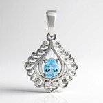 Ciondolo in argento con Acquamarina Santa Maria