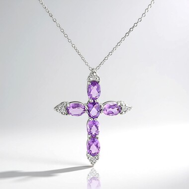 Amethyst Silver Necklace