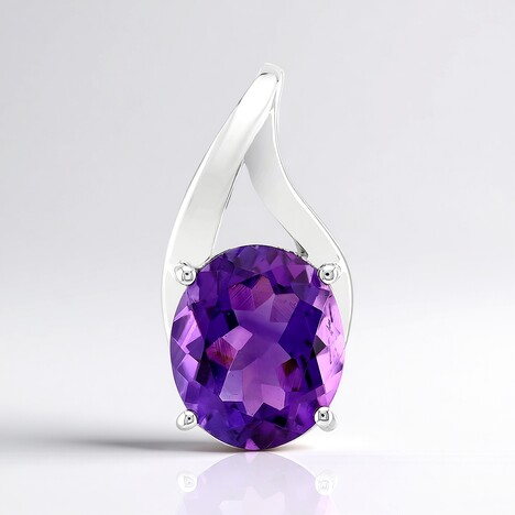Pendentif en argent et Améthyste de Zambie