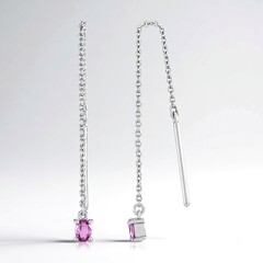 Orecchini in argento con Zaffiro Ceylon Rosa