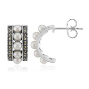 Boucles d'oreilles en argent et Perle de culture d'eau douce argentée (TPC)