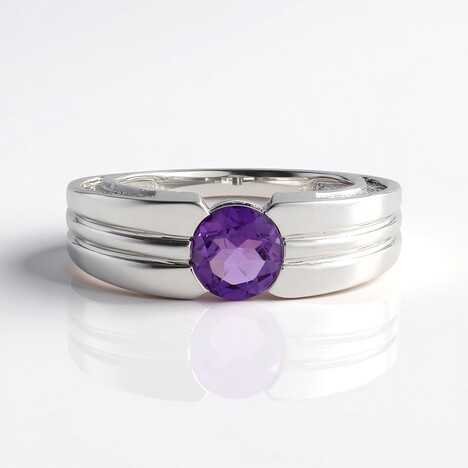 Anello in argento con Ametista Siberiana (de Melo)