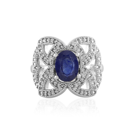 Blauer Madagaskar-Saphir-Silberring