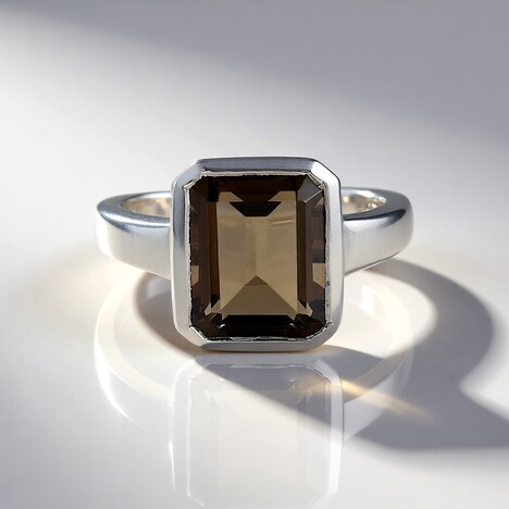 Anello in argento con Quarzo Fumè (MONOSONO COLLECTION)