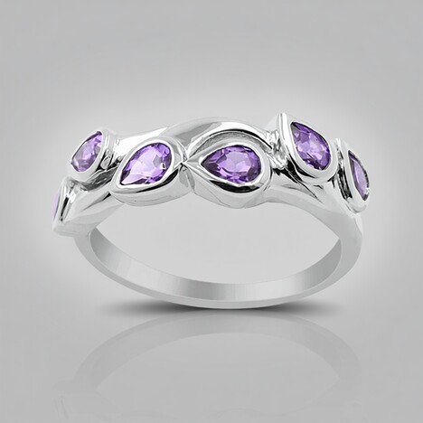 Anello in argento con Zaffiro Ceylon Porpora (non riscaldato)