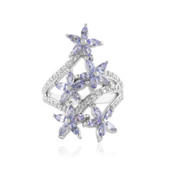 Zilveren ring met tanzanieten