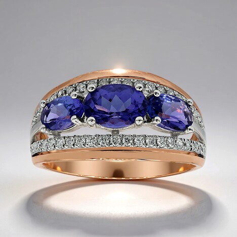 Bague en or et Tanzanite AAA (CIRARI)