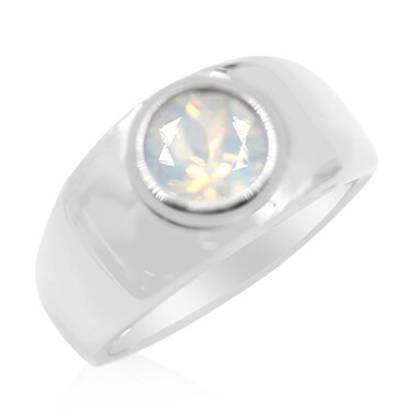 Bague en argent et Quartz bleu lunaire