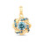 Gouden hanger met een hemel-blauwe I2 diamant (SUHANA)