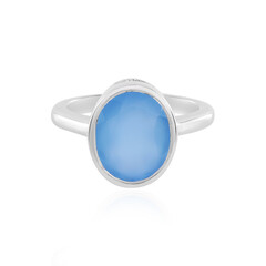 Blauer Chalzedon-Silberring