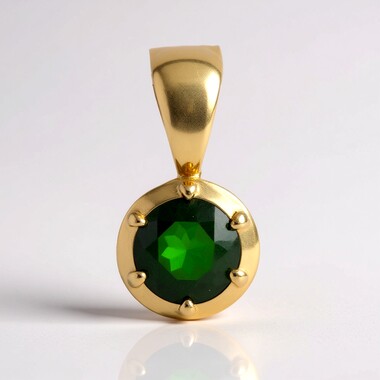 9K Russian Diopside Gold Pendant (CUSTODANA)