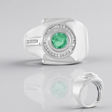 Bague en argent et Emeraude de Colombie (de Melo Essence)