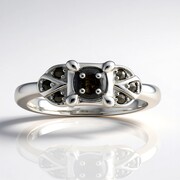 Anello in argento con Diamante Rose de France SI1 di Argyle (Annette classic)