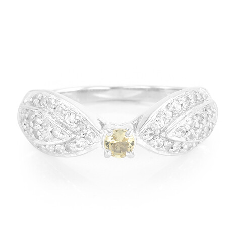 Neongelber Danburit-Silberring