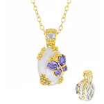 Perlmutt-Silberhalskette (Gems en Vogue)