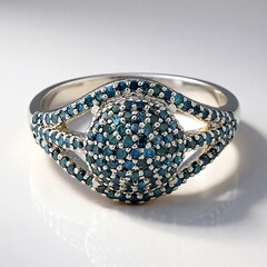 Anello placcato in platino con Diamante Fancy