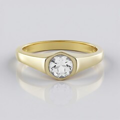 Bague en argent et Topaze blanche