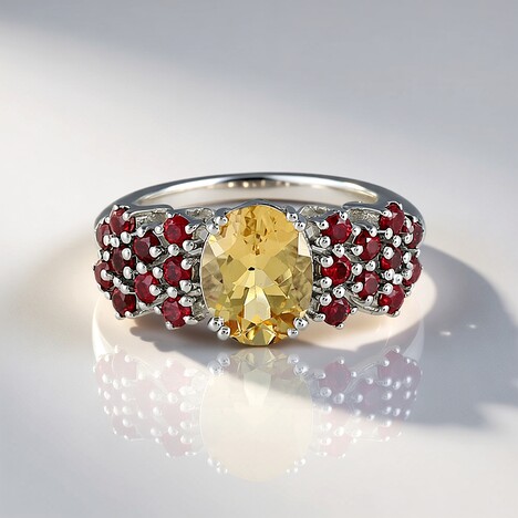 Anello in argento con Berillo Giallo