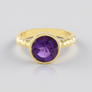 Anillo en plata con Amatista de Zambia