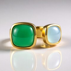 Bague en argent et Onyx vert