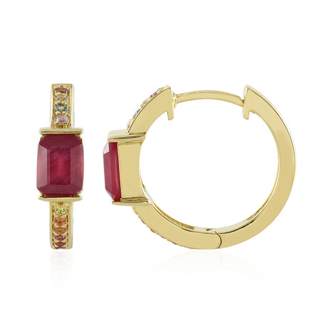 Bemainty-Rubin-Silberohrringe