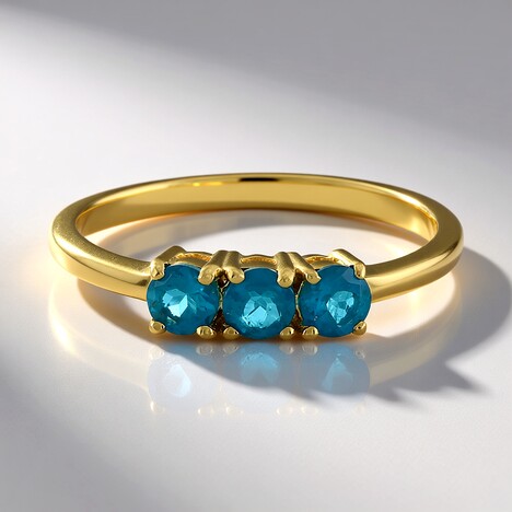 Anello in argento con Apatite Blu Neon