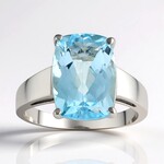 Bague en argent et Topaze bleu ciel
