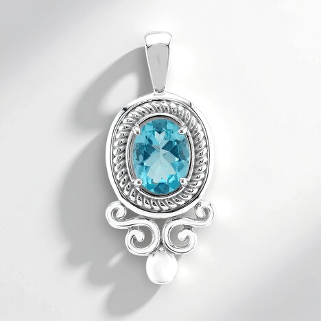 Ciondolo in argento con Apatite Blu (Pallanova)