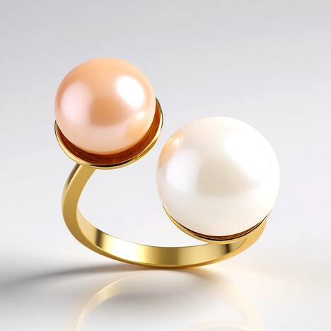 Anello in argento con Perla d'Acqua Dolce Bianca (TPC)