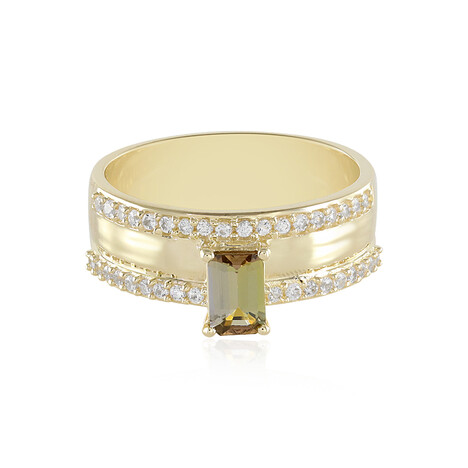 Nicht erhitzter Gelber Tansanit-Goldring (Adela Gold)