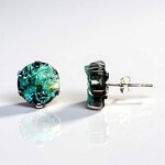 Orecchini in argento con Silice gemma drusa (Bali Barong)