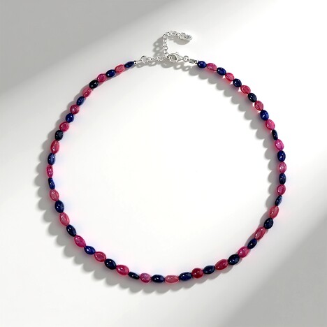 Collana in argento con Zaffiro Rosa del Madagascar