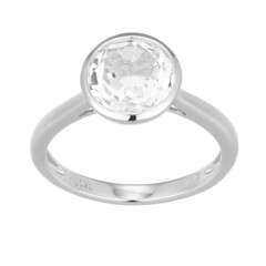 Anillo en plata con Topacio blanco (Adela Silber)