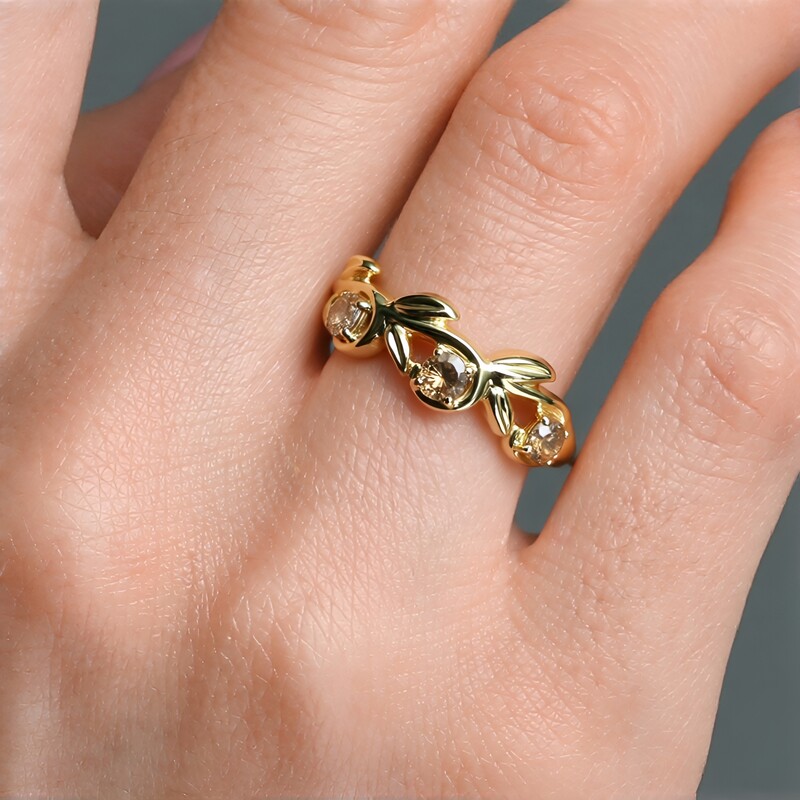 Anillo en oro con Diamante I3 champán (de Melo Gold)