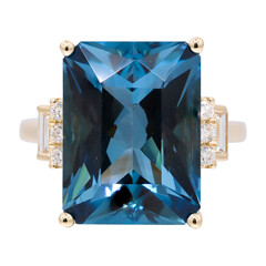 Bague en or et Topaze bleu de Londres (CIRARI)