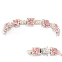 Bracciale in argento con Topazio color morganite (Gems en Vogue)