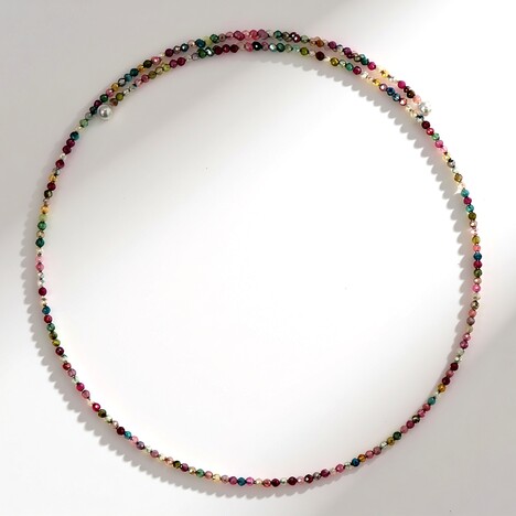 Collana rigida in acciaio con Tormalina (Riya)