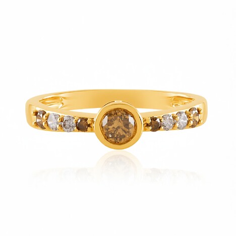 Gouden ring met een I2 Champagne Diamant (KM by Juwelo)
