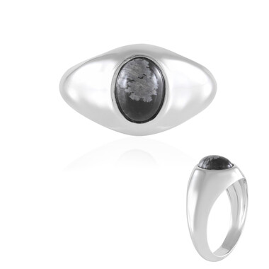 Schneeflocken-Obsidian-Silberring