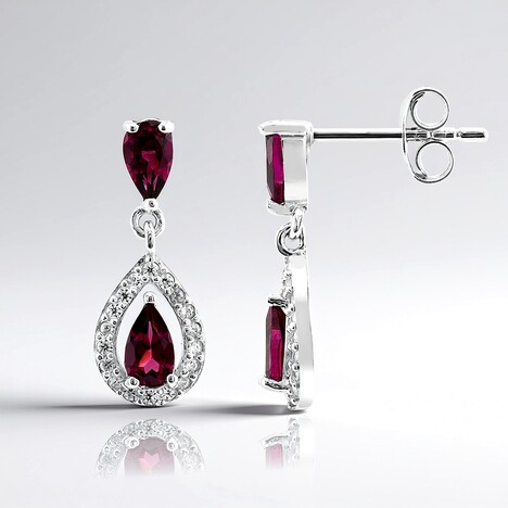 Orecchini in argento con Rodolite