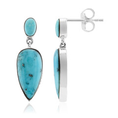 Pendientes en plata con Turquesa azul del Mohave Kingman (Jones Lee)