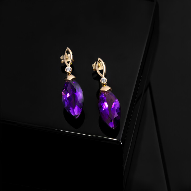 Sibirischer Amethyst-Goldohrringe (de Melo)