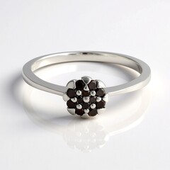 Anello placcato in platino con Diamante Fancy