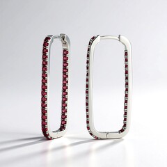 Boucles d'oreilles en argent et Grenat Rhodolite