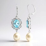 Orecchini in argento con Perla d'Acqua Dolce Bianca (TPC)